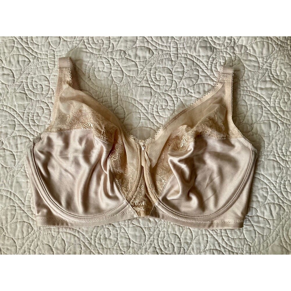 Wacoal 85191 Beige Embroidered Full Coverage Underwire Bra Sz 32DDD